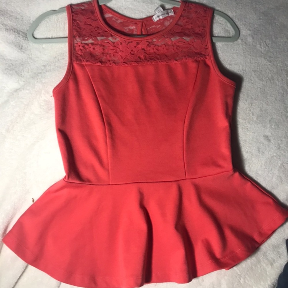Salmon colored peplum blouse